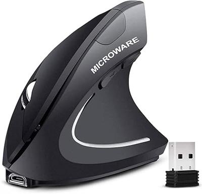 Wireless Ergonomic Mouse, Jelly Comb Rechargeable 2.4G Bluetooth Vertical Mouse Switch to 3 Devices Optical Mice with 6 Buttons 3 Adjustable DPI Levels for Laptop, PC, MacBook, Notebook