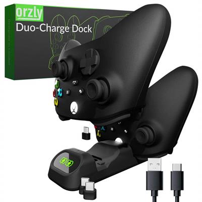 Orzly Xbox Series X|S Controller Charger Twin Docking Station USB Type-C Controller Stand for Xbox Series X|S, Playstation 5
