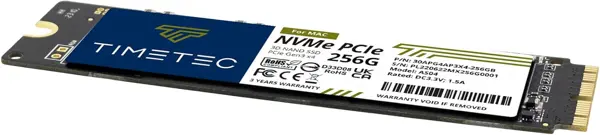 TIMETEC 256GB MAC SSD NVMe PCIe Gen3x4 3D NAND TLC Read Up to 1,950MB/s Compatible with Apple MacBook Air (2013-2015, 2017), MacBook Pro