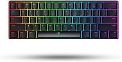DREVO Seer TE 60% Wired RGB Backlit Mechanical Gaming Keyboard Ultra Compact Mini 61 Key (Brown Switch, Black)
