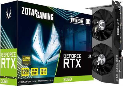 ZOTAC GAMING GeForce RTX 3060 Twin Edge 12GB GDDR6 192-bit 15 Gbps PCIE 4.0 Gaming Graphics Card (New)