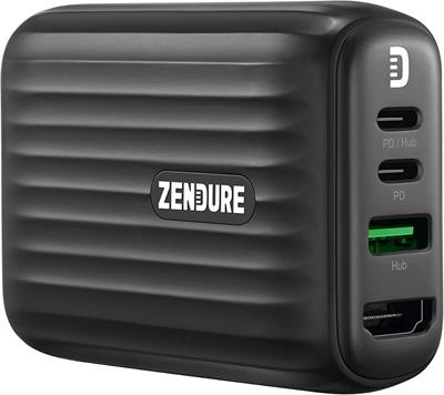 Zendure Super Charger & Hub 4-in-1 48W GaN Technology, 4K HDMI-Port, USB 3.1 with 5Gbps, for MacBook, iPhone, Galaxy, Huawei.