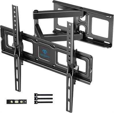 PERLESMITH TV Wall Bracket for 26-60 inch TVs, Swivel Tilt TV Bracket up to 40kg, TV Wall Mount with Tool-free Tilt Adjustment, TV Mount with Spirit Level, Max VESA 400x400mm PSMFK10-E