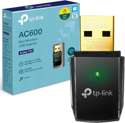 TP-Link Archer T2U 11AC USB WiFi Adapter - Dual Band 2.4G/5G AC600 Wireless Network Card, WiFi Dongle, Mini size, Supports Windows (XP/7/8/8.1/10), Mac OS