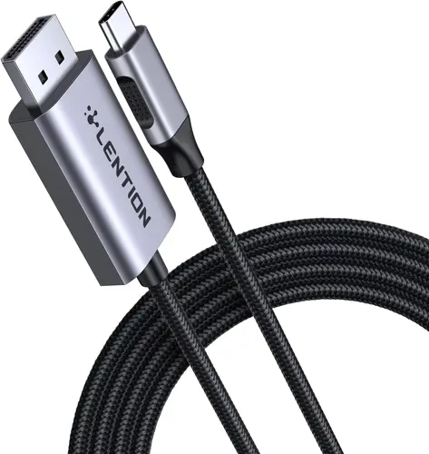 LENTION 6FT USB C to DisplayPort Cable (4K@60Hz,2K@165Hz) for Mac,Windows,Linux OS,Compatible iPad/Surface/Mac Air,Dell,XPS,etc (CU708-2M,Rose Gold)