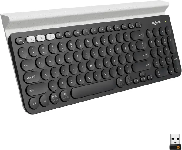 Logitech K780 Multi-Device Wireless Keyboard for Computer, Phone and Tablet – FLOW Cross-Computer Control Compatible - Speckles, White (Used)