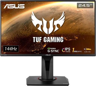 ASUS TUF Gaming 25" 1080P Monitor (VG259Q) - Full HD, IPS, 144Hz, 1ms, Extreme Low Motion Blur, Speaker, Adaptive-Sync, G-SYNC Compatible, VESA Mountable, DisplayPort, HDMI, Height Tilt Adjustable