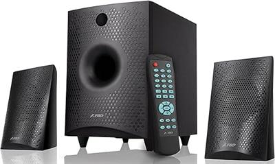 F&D F210X 2.1 Channel Multimedia Speaker (Black) | Wireless Bluetooth Speakers | Subwoofer Satellite Speakers/LED Display/USB/SD Card | Home Theatre | Powerful Bass | Speaker for Laptop, Pc & Mobile