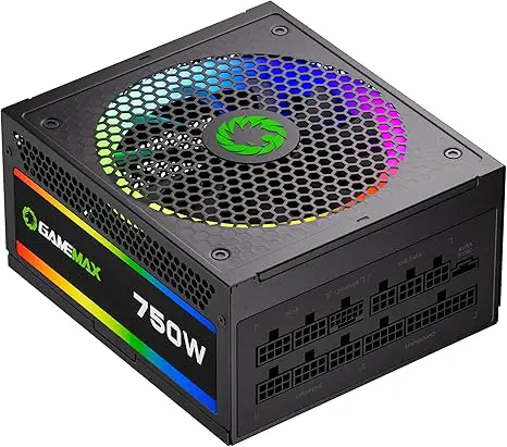 GAMEMAX 750W Fully Modular ARGB Power Supply, ATX3.0 & PCIE 5.0, 80 Plus Gold Certified, 105°C Japanese Caps, ATX Gaming Power Supply