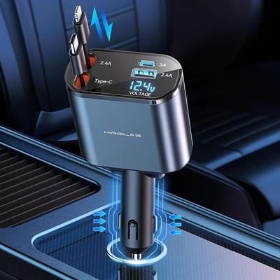 4 IN 1 Retractable Car Phone Charger