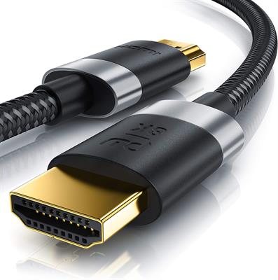 Primewire - HDMI 2.1 8k 4k Cable 3M, 8k@30Hz 120Hz DSC, 4k@60Hz 120Hz 144Hz 240Hz DSC, UHD II High Speed Ethernet HDMI Lead 3D HDR 10+ eARC Dolby Vision Compatible with PC Laptop 