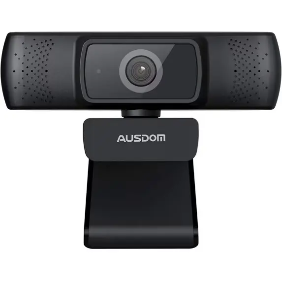 AUSDOM AF640 Full HD Business Web Camera Autofocus 1080P with Dual Noise Reduction Microphones, 90° Wide-Angle View for Desktop/Laptop/Mac, Work with Skype/Twitch/Lync/WebEx