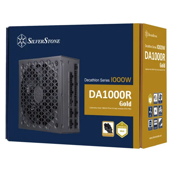 Silverstone DA1000R Gold Cybenetics Gold 1000W ATX 3.0/3.1 & PCIe 5.0 Fully Modular ATX Power Supply