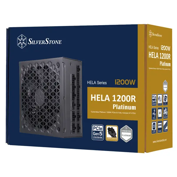 Silverstone HELA 1200R Platinum Cybenetics Platinum 1200W ATX 3.0/3.1 & PCIe 5.0 Fully Modular ATX Power Supply
