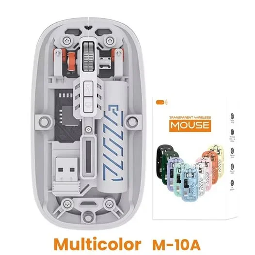 Transparent Wireless Mouse BT5.1/2.4G Bluetooth Mouse Rechargeable Mute Laptop Mice for Mac,iPad,MacBook,Laptop,PC Silent Mouse