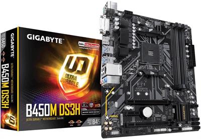 GIGABYTE B450M DS3H V2 (AMD Ryzen AM4/Micro ATX/M.2/HMDI/DVI/USB 3.1/DDR4 Motherboard