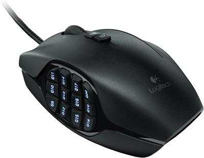 Logitech G600 MMO Gaming Mouse, RGB Backlit, 20 Programmable Buttons, Black (Used)