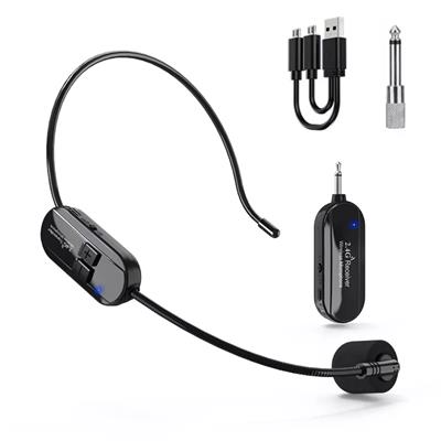 2.4G Wireless Microphone Headset 160FT Range Mic System For Teach Outdoor Speech