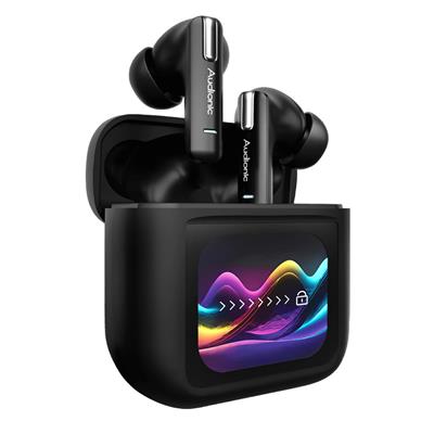Audionic Trance Airbud 810 with Quad Mic ANC Earbuds, Touch LCD Display Earbuds Gaming Mode, IPX4 Water Proof TWS Wireless Earbuds, Touch Display Earbud With 20 Hour Playtime Bluetooth Ear buds And Headphones