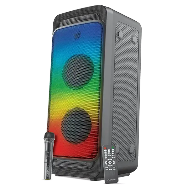 Audionic® Hummer H-40 Bluetooth Speaker – 30W Powerful Party Speaker with RGB Lights, TWS Wireless Pairing, Karaoke Mic, Bass & Treble Control, Remote, AUX/USB Inputs