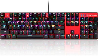 MOTOSPEED CK104 Mechanical Keyboard with Blue Red Switches,104-Key RGB Backlit Gaming Keyboard Aluminium USB Wired Keyboard for Gaming and Typing,Compatible for Mac & PC
