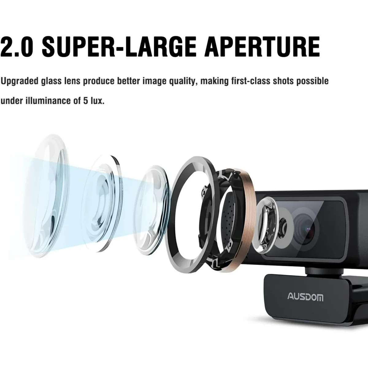 AUSDOM AF640 Full HD Business Web Camera Autofocus 1080P with Dual