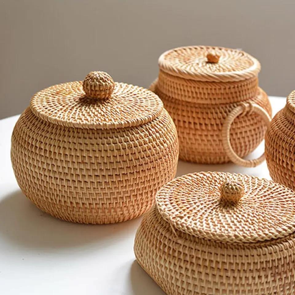 Handwoven Wicker Storage Basket Decoration