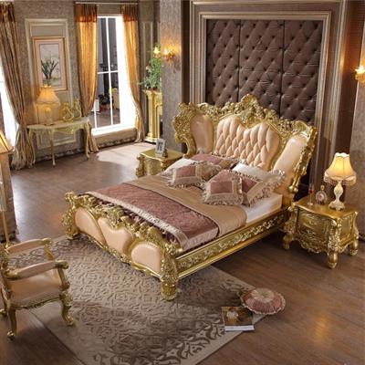 Classic Vintage Style Leather Bed