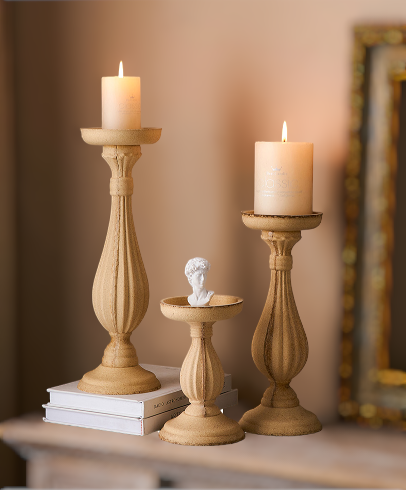 Hand Carved Candle Holder Centerpiece