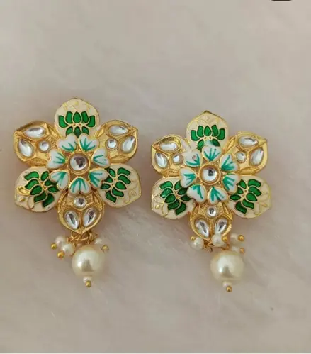 Gulzar Green Meenakari Kundan 