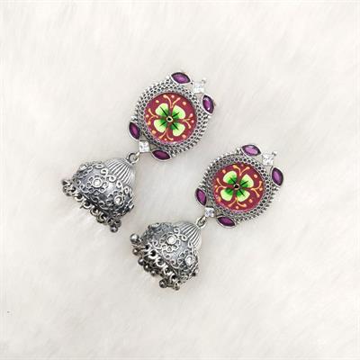 Crimson Clover Jhumkas