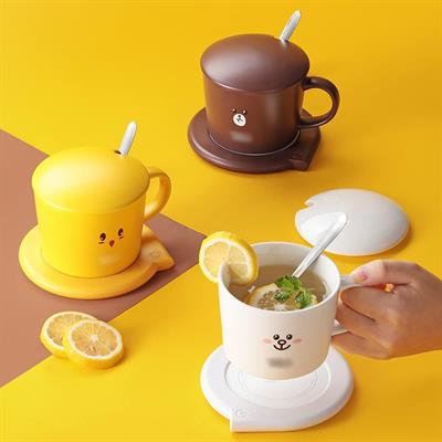 LINE FRIENDS MUG WITH WARMER (WHITE)