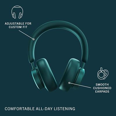 Urbanista Miami Wireless Over Ear Bluetooth Headphones, 50 Hours Play Time, Active Noise Cancelling Wireless Headset with Microphone, On Ear Detection with Carry Case, Miami, Teal Green