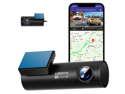 AZDOME M300S 4K+1080P Front and Rear Dash Cam with Voice Control Built in GPS & 5GHz WiFi