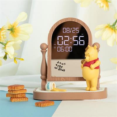 ROYCHE X Winnie the Pooh Mirror Desk Clock  wireless alarm function