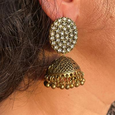 Rhinestone jhumka # EJG002