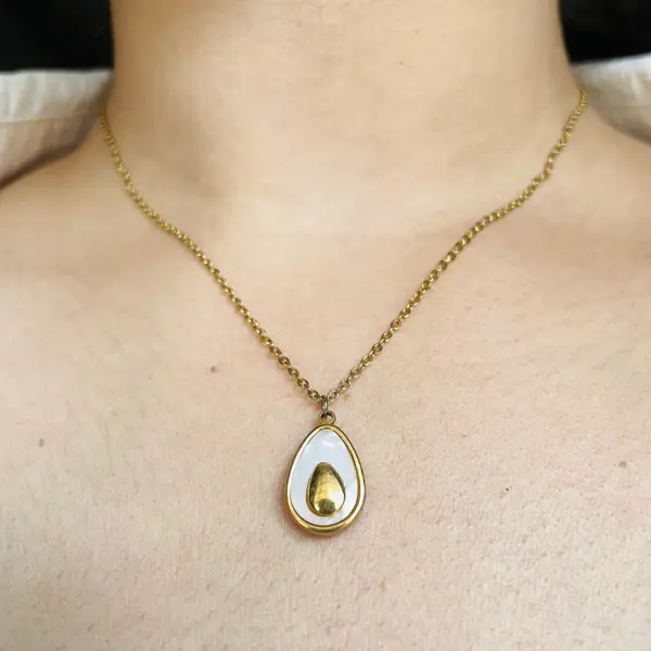 Minimal white charm necklace (SSN014)