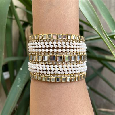 Kundan pearl bangles (B018)