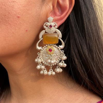 Mustard stone earrings(EE011)