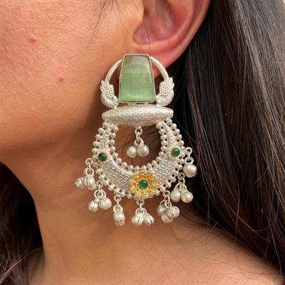 Seagreen chand bali earrings (EE012)