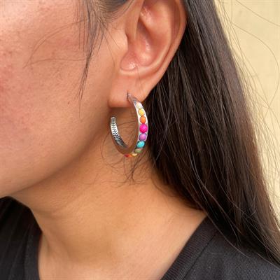 Rainbow Hoop Earrings (FE004)