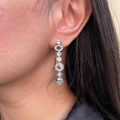 Studded Silver hoops (BE004)