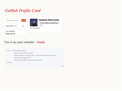  GitHub Profile Card