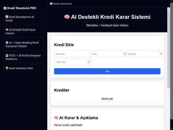 Kredi Yöneticisi PRO
