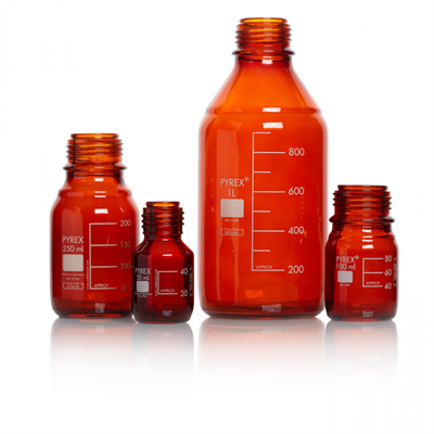 PYREX® Bottles, media-lab, amber glass without Cap