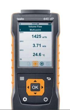 Testo 440 dP Air velocity and IAQ measuring instrument including differential pressure sensor