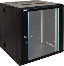 12U Low-Profile Switch-Depth Wall-Mount Small Rack Enclosure, Hinged Back