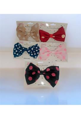 Large Dotted Bow Clip