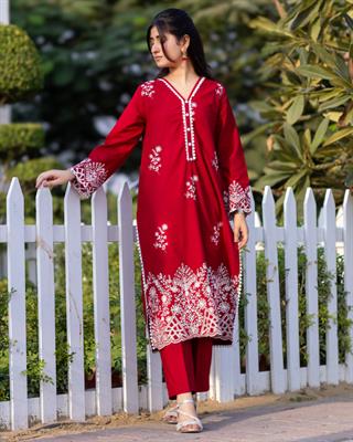 Women Embroidered 2 Pcs Suit