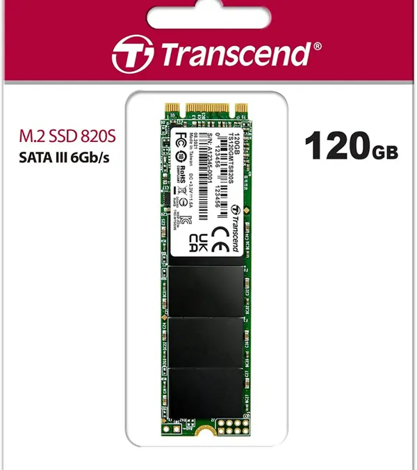 Transcend 120GB MTS820S M.2 2280 SATA3 SSD, Internal Solid State Drive, SLC Cache - TS120GMTS820S